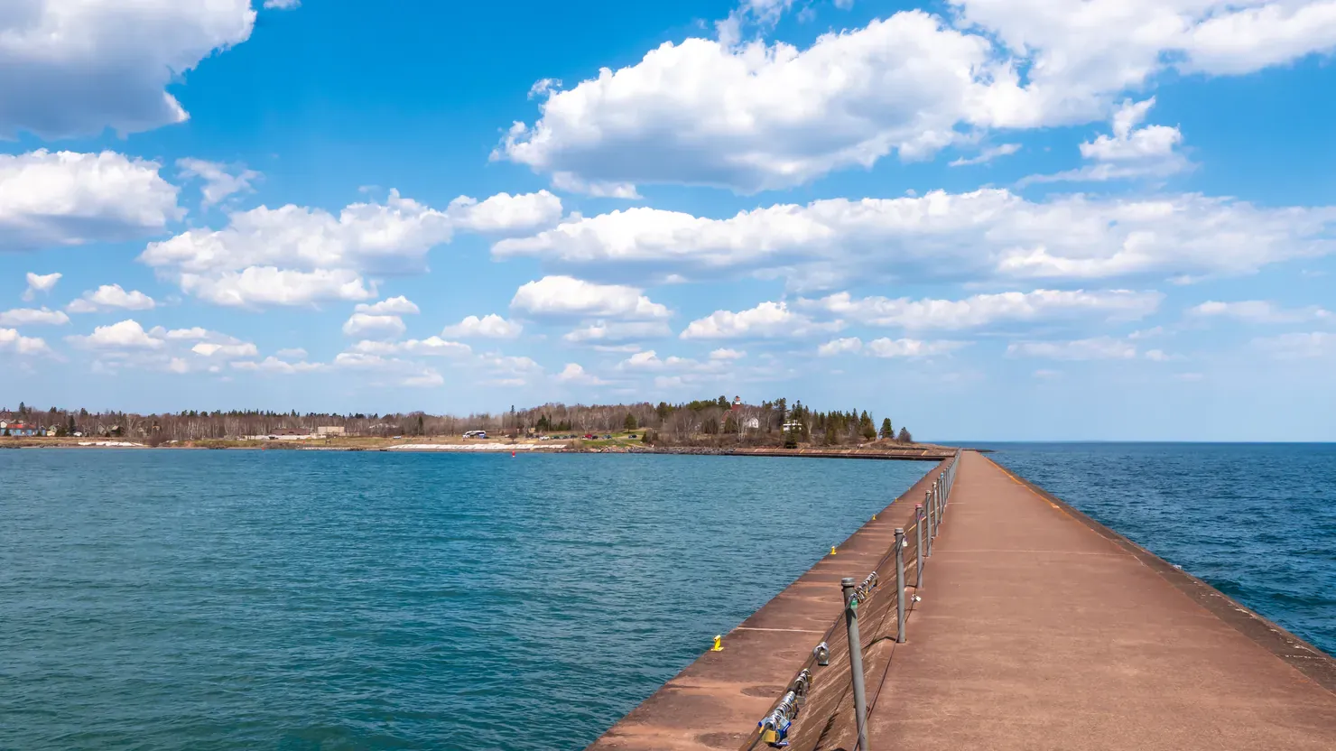The breakwater at Agate Bay, Two Harbors